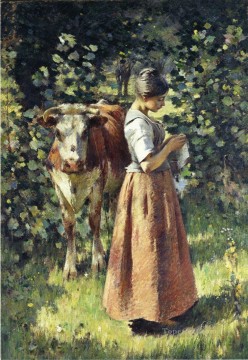 Theodore Robinson Painting - The Cowherd Theodore Robinson